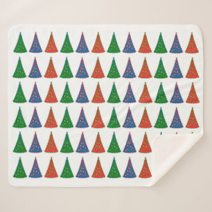 Christmas Trees Tri-Colour  Sherpa Blanket