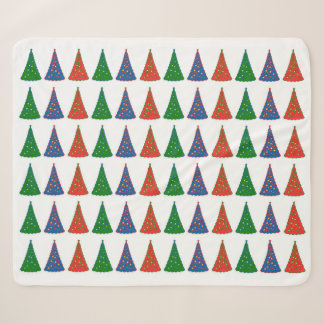 Christmas Trees Tri-Colour Sherpa Blanket