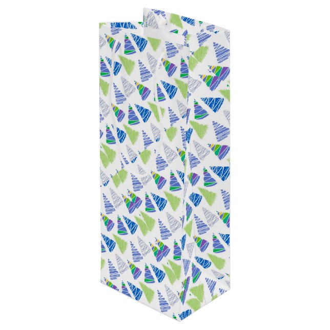 Christmas Trees Wine Gift Bag (Back Angled)
