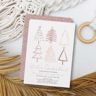 Christmas Trees Winter Onederland 1st Birthday Inv Invitation