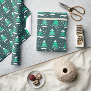Christmas trees winter pattern Wrapping Paper