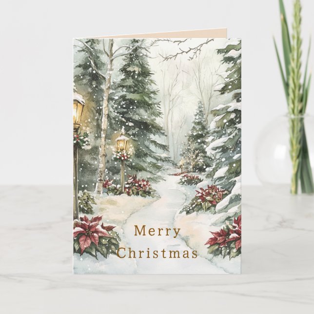 Christmas Trees Winter Snow  Card (Front)