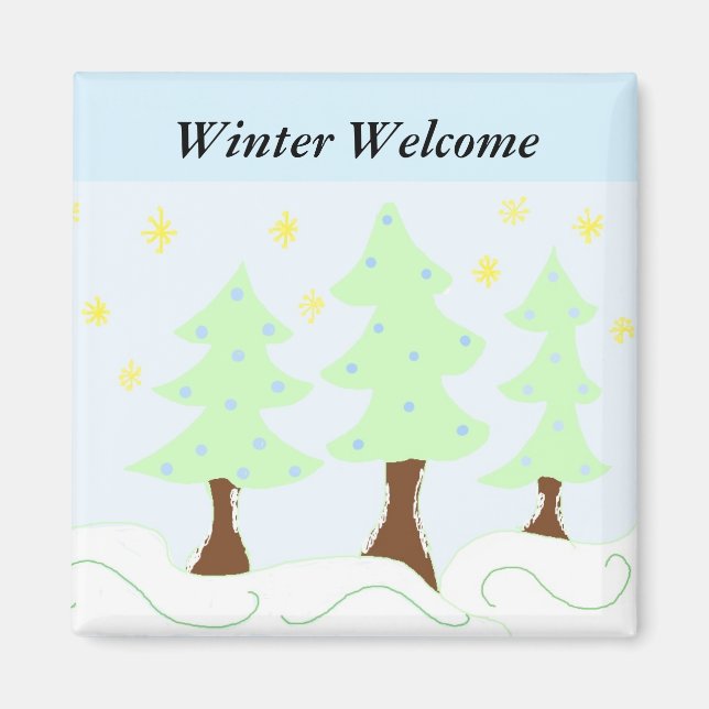 Christmas Trees - Winter Welcome Magnet (Front)