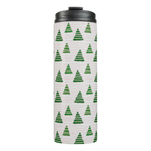 Christmas trees with beads strings pattern thermal tumbler