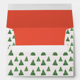 Christmas trees with red beads strings pattern envelope