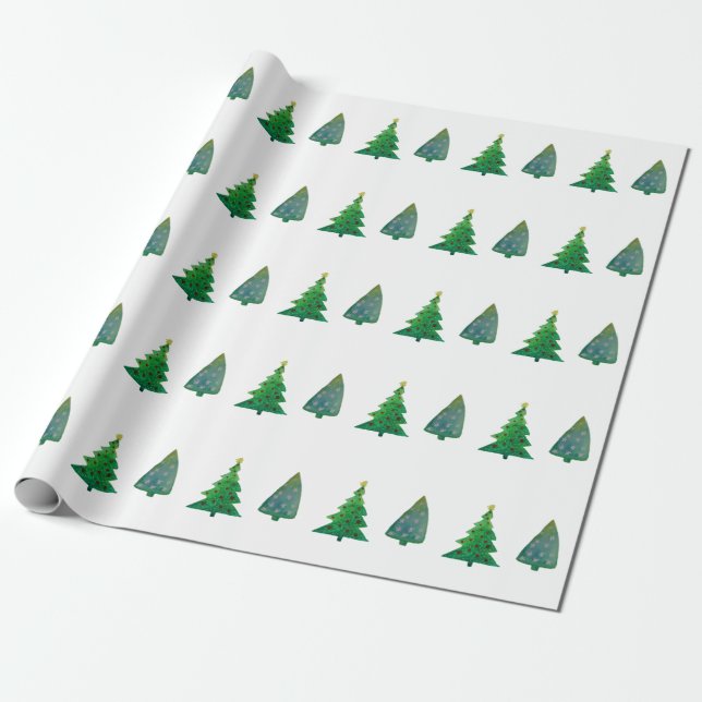 Christmas Trees Wrapping Paper (Unrolled)