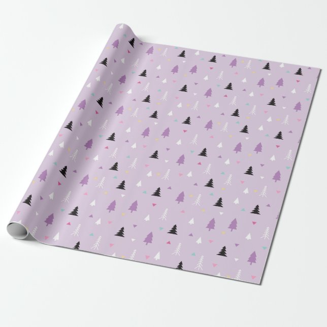Christmas Trees Wrapping Paper (Unrolled)