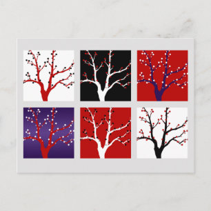 Christmas Trees Xmas Holiday Greetings Artistic Postcard