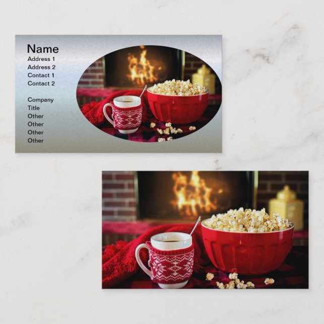 Christmas Treet - Popcorn and Hot Cider Business Card (Front/Back)