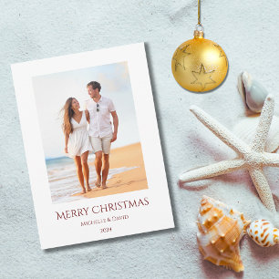 Christmas Tropical Beach Vacation Photo   Holiday Card