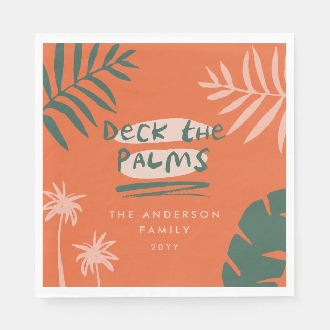 Christmas tropical modern minimal  napkin (Front)