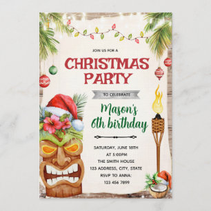 Christmas Tropical  Party invite