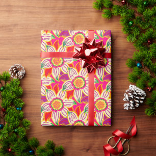 Christmas Tropical Poinsettia Colourful  Wrapping Paper