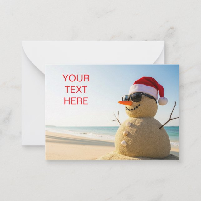 Christmas tropical snowman card (Front)
