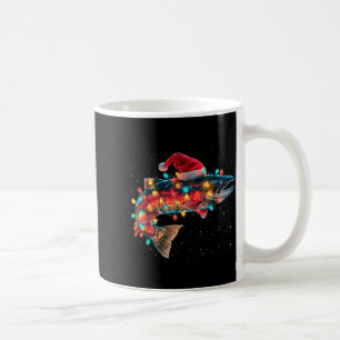 Christmas Trout Fish Funny Fishing Santa Hat Light Coffee Mug