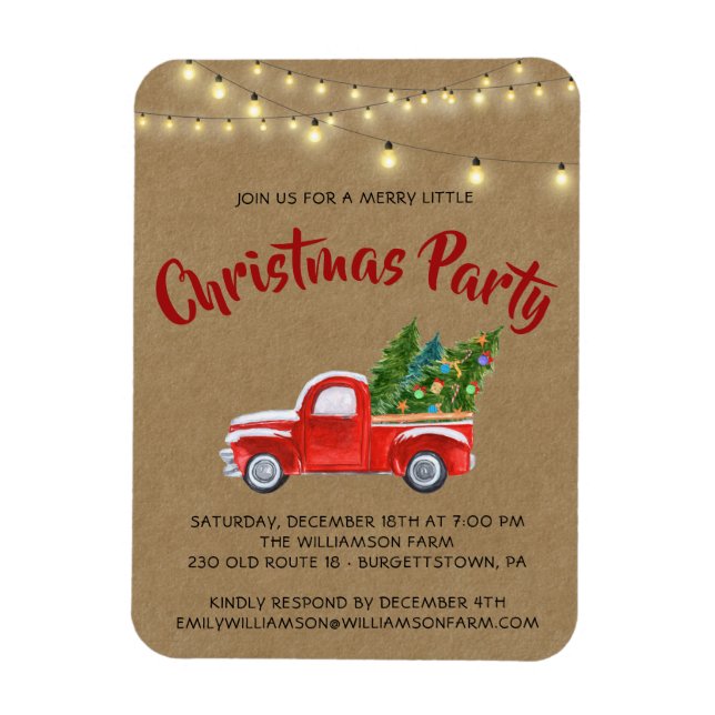 Christmas Truck A Merry Little Christmas Party  In Magnet (Vertical)