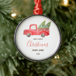 Christmas Truck Baby's First Christmas Ornament<br><div class="desc">Rustic First Christmas Engaged Ornament Gift
Personalised with your own name,  event,  and year!</div>