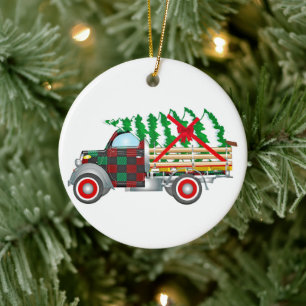 Christmas Truck Ceramic Tree Decoration