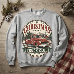 Christmas Truck Club Vintage Red Pickup Sweatshirt