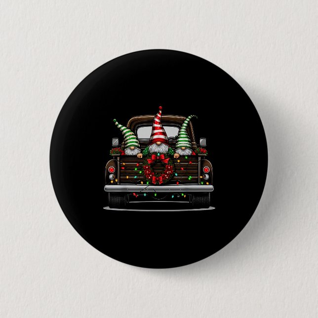 Christmas Truck Cute Gnome  6 Cm Round Badge (Front)