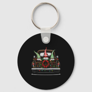 Christmas Truck Cute Gnome  Key Ring