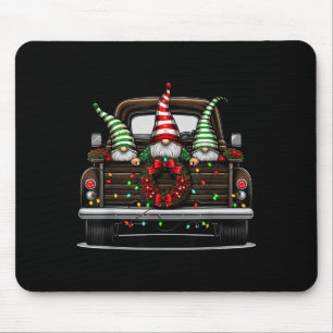 Christmas Truck Cute Gnome  Mouse Pad