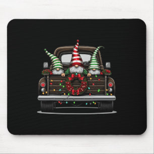 Christmas Truck Cute Gnome  Mouse Pad