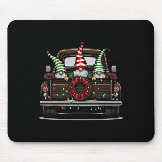 Christmas Truck Cute Gnome  Mouse Pad (Front)