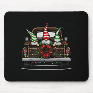Christmas Truck Cute Gnome  Mouse Pad