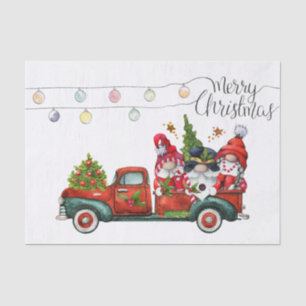Christmas Truck Gnomes Tissue Paper