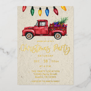 Christmas Truck &Lights Christmas Party Faux Kraft