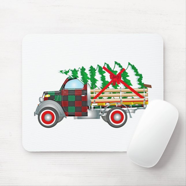 Christmas Truck Mouse Pad (With Mouse)