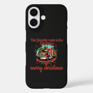 Christmas Truck Route Holiday Driving Festive Jour iPhone 16 Case