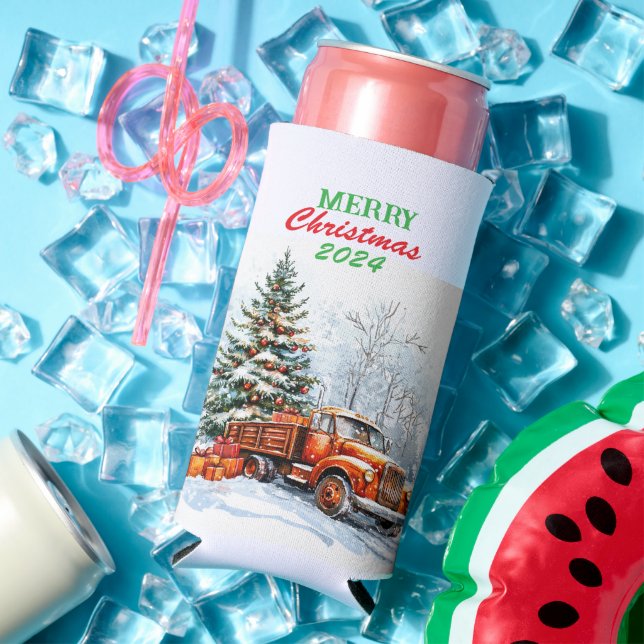 Christmas truck  seltzer can cooler (In Situ Summer)