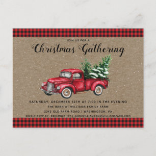 Christmas Truck & Tree Christmas Party Invitation Postcard