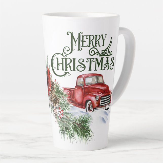Christmas Truck with Cardinal Mug (Right Angle)