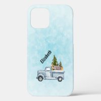 Christmas Truck with Pine Trees & Forest Animals