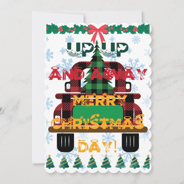 Christmas Truck with Tree Holiday Card (Front)