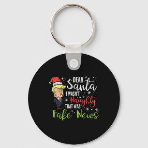 Christmas Trump Dear Santa Fake News Funny Xmas Key Ring