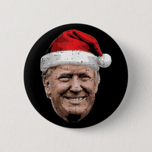 Christmas Trump Face Santa Funny Xmas Meme  6 Cm Round Badge