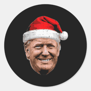 Christmas Trump Face Santa Funny Xmas Meme Men Wom Classic Round Sticker