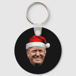 Christmas Trump Face Santa Funny Xmas Meme Men Wom Key Ring