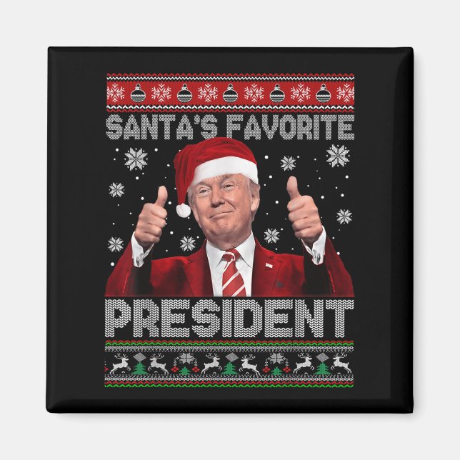 Christmas Trump Santa's Favourite President Xmas U Magnet (Front)