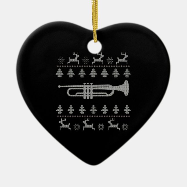 Christmas Trumpet Gift Ceramic Tree Decoration (Front)