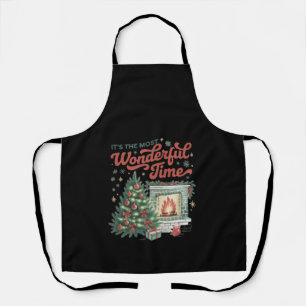 Christmas t's The Most Wonderful Time Vintage  Apron