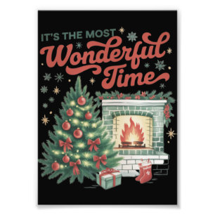 Christmas t's The Most Wonderful Time Vintage Photo Print