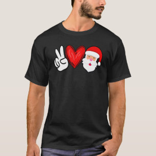 Christmas Tshirt, Santa Claus Tee, Peace Love Sant T-Shirt