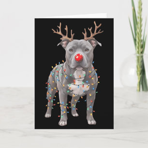 Christmas Ttie Xmas Dog Reindeer Nose Dog Lover Do Card