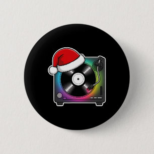 Christmas Turntable Festive Holiday Xmas 6 Cm Round Badge