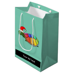Christmas turtle cartoon medium gift bag